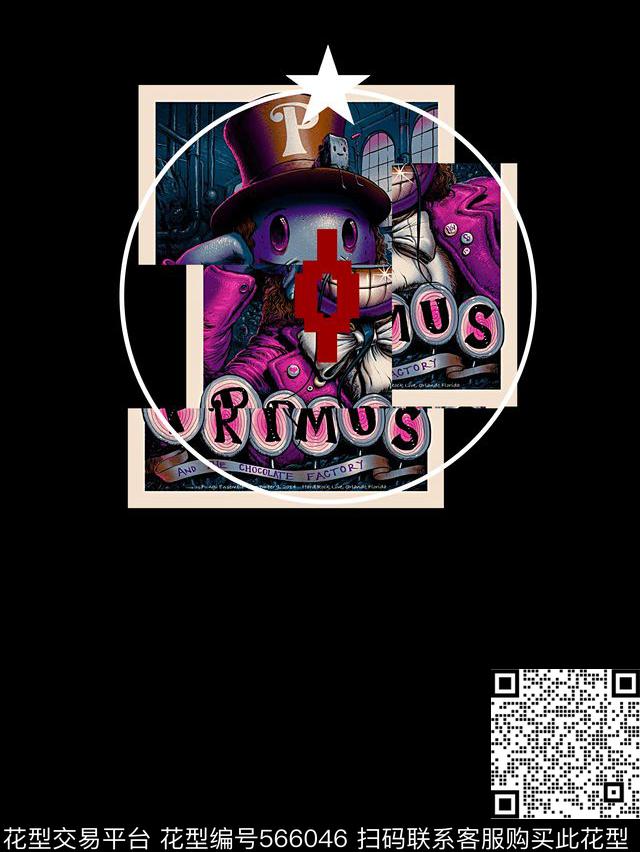 欧美大牌风格小丑复古数码印花华亿平台下载（图片编号: 566046） - 瓦栏（Walan）