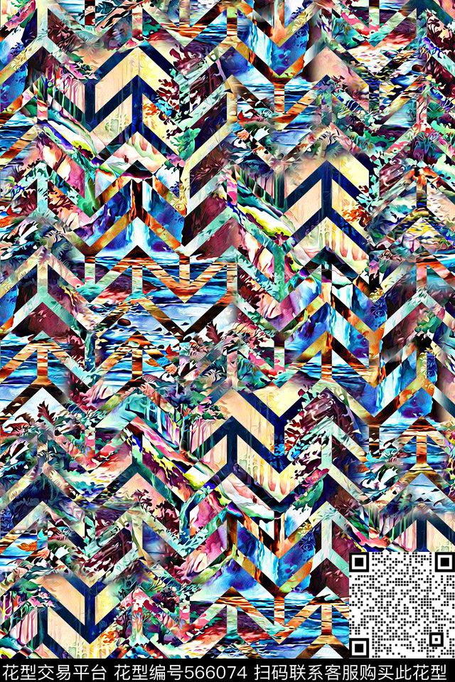 大牌风格女装时尚大牌欧美风格数码印花华亿平台下载（图片编号: 566074） - 瓦栏（Walan）