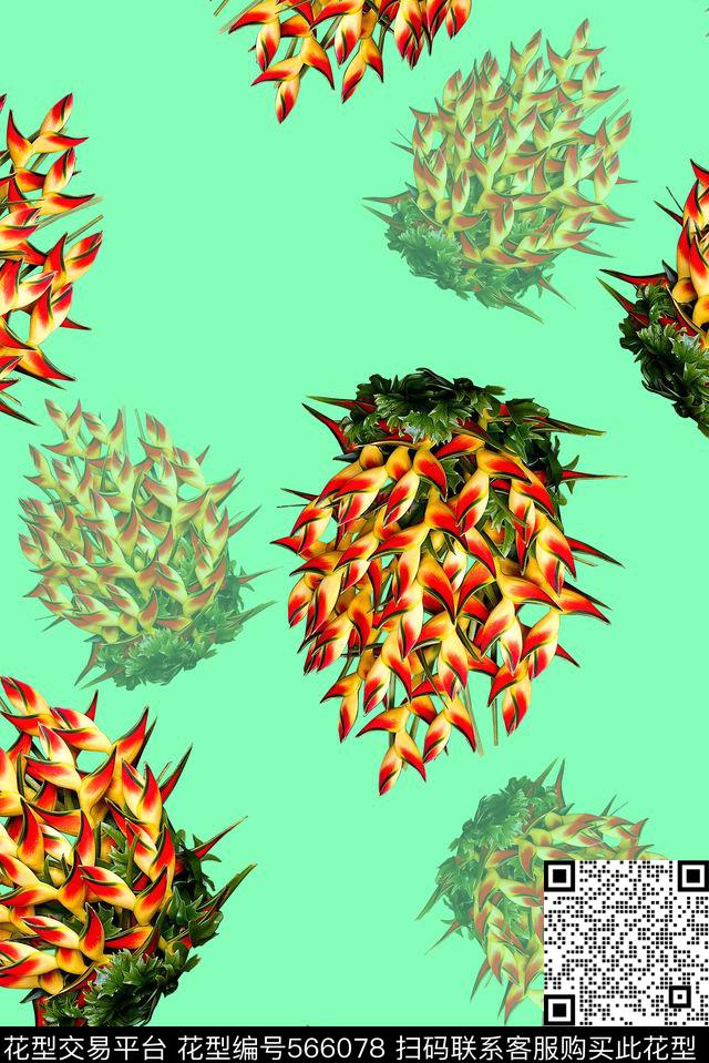 时尚大牌欧美风格花卉春夏数码印花华亿平台下载（图片编号: 566078） - 瓦栏（Walan）