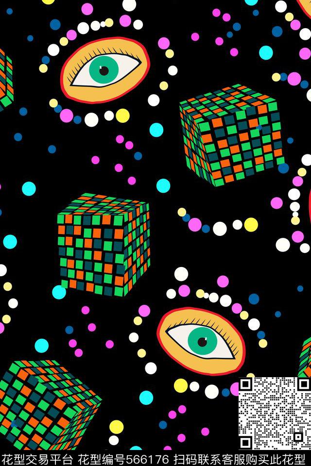 小方块不规则几何时尚传统印花华亿平台下载（图片编号: 566176） - 瓦栏（Walan）