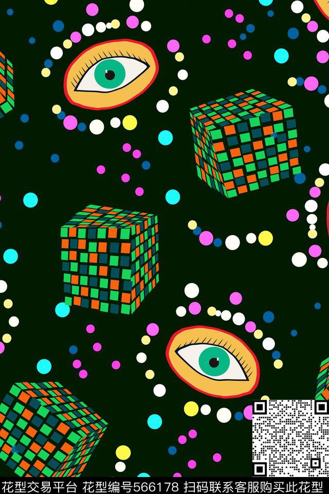 时尚几何魔方传统印花华亿平台下载（图片编号: 566178） - 瓦栏（Walan）