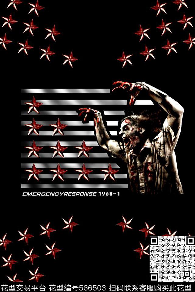 恐怖人物抽象数码印花华亿平台下载（图片编号: 566503） - 瓦栏（Walan）