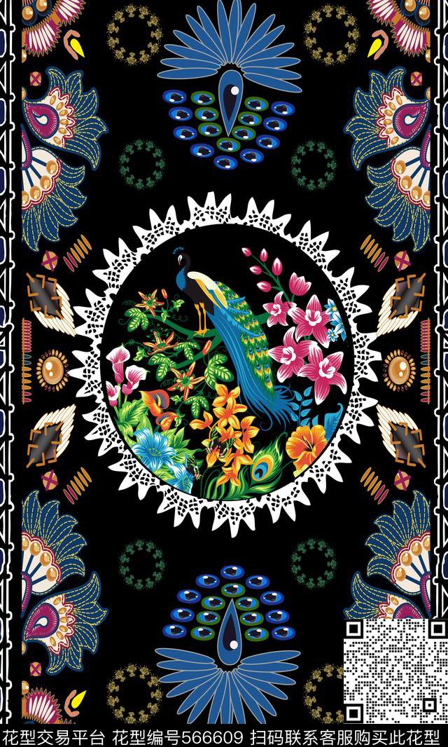 花卉民族手绘传统印花华亿平台下载（图片编号: 566609） - 瓦栏（Walan）