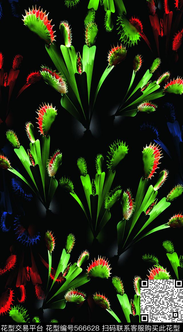 植物花卉花卉家纺数码印花华亿平台下载（图片编号: 566628） - 瓦栏（Walan）