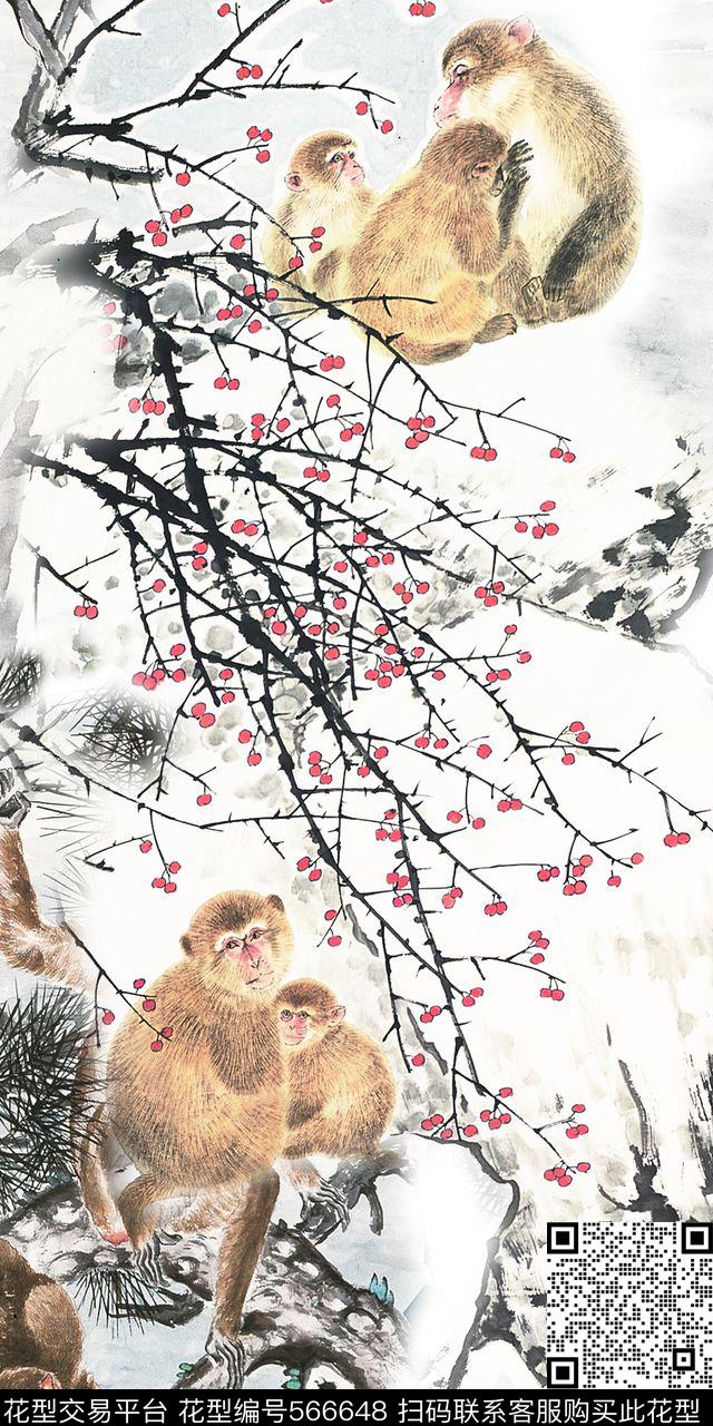 女装梅花中国风数码印花华亿平台下载（图片编号: 566648） - 瓦栏（Walan）