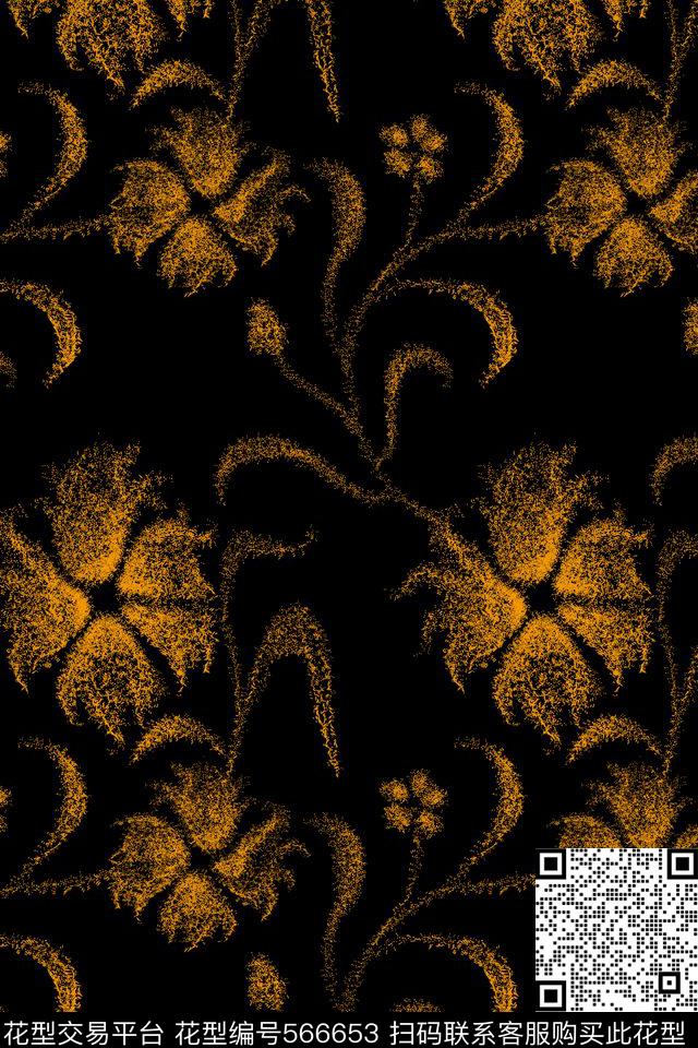 抽象符号花传统印花华亿平台下载（图片编号: 566653） - 瓦栏（Walan）