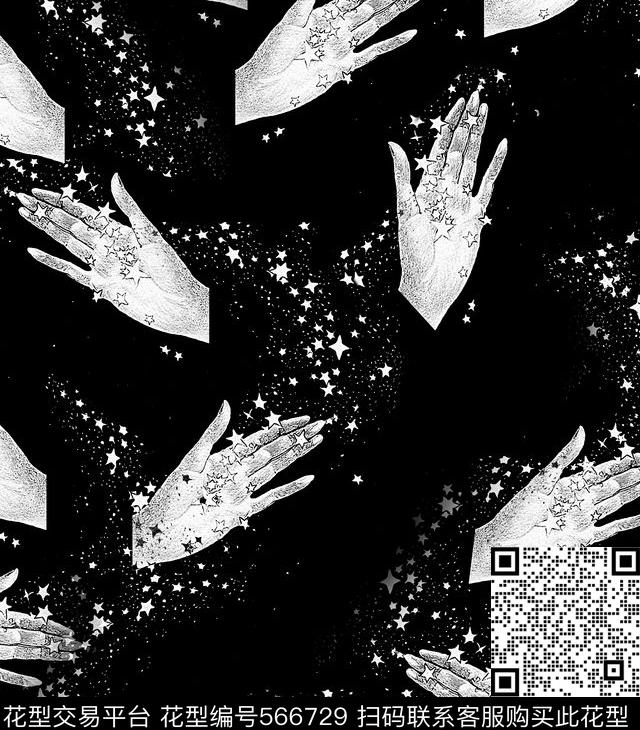 抽象黑白四方连续数码印花华亿平台下载（图片编号: 566729） - 瓦栏（Walan）