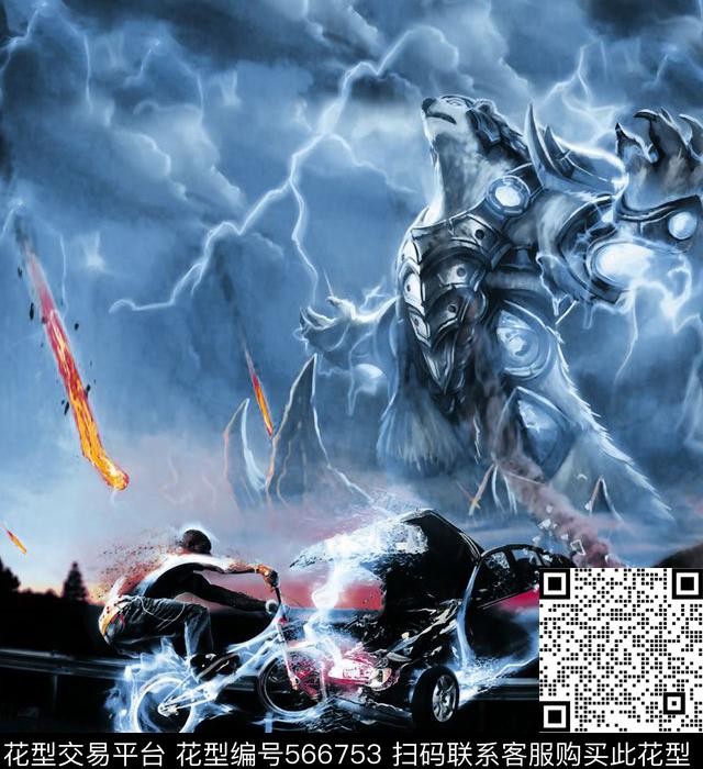 抽象梦幻时尚抽象男装数码印花华亿平台下载（图片编号: 566753） - 瓦栏（Walan）