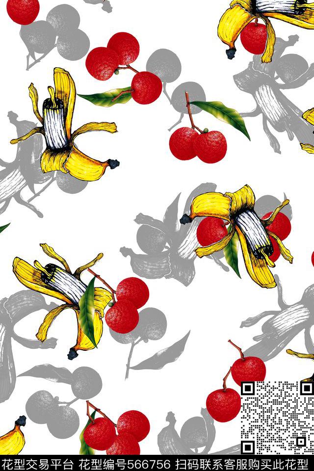 休闲水果香蕉外套半裙数码印花华亿平台下载（图片编号: 566756） - 瓦栏（Walan）