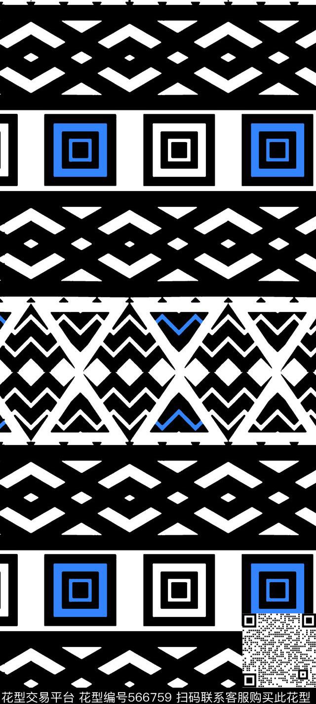 几何条纹块面传统印花华亿平台下载（图片编号: 566759） - 瓦栏（Walan）
