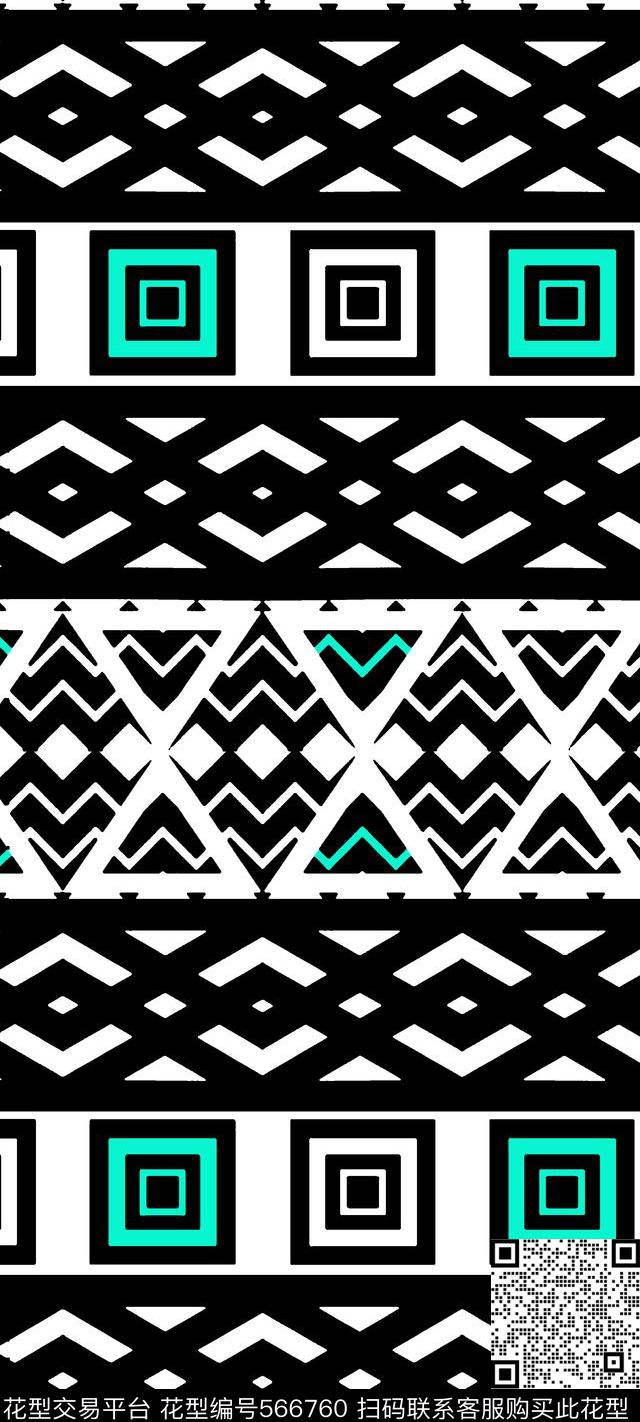 几何条纹块面传统印花华亿平台下载（图片编号: 566760） - 瓦栏（Walan）