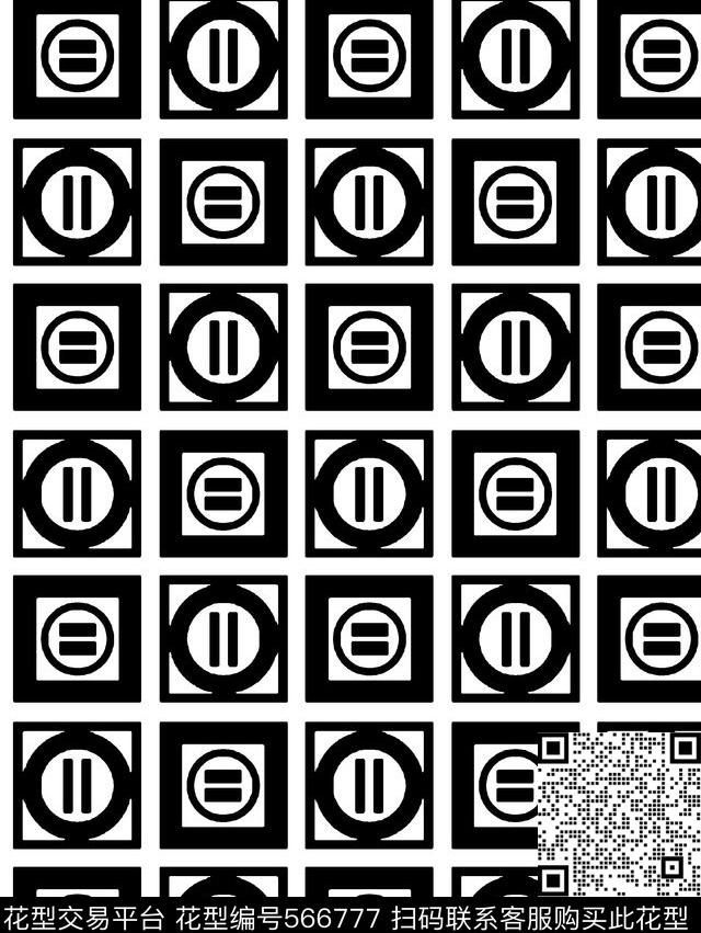 几何方块格纹传统印花华亿平台下载（图片编号: 566777） - 瓦栏（Walan）