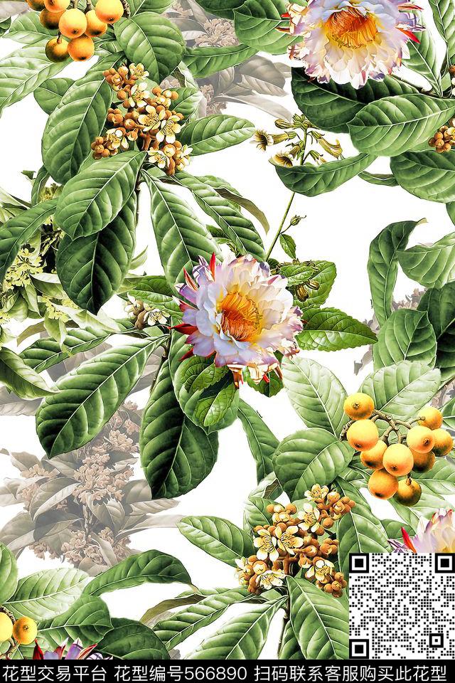 女装潮流时尚大牌复古花卉数码印花华亿平台下载（图片编号: 566890） - 瓦栏（Walan）