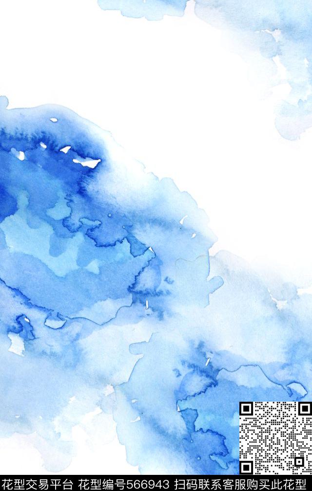 纯彩系列水彩数码印花华亿平台下载（图片编号: 566943） - 瓦栏（Walan）
