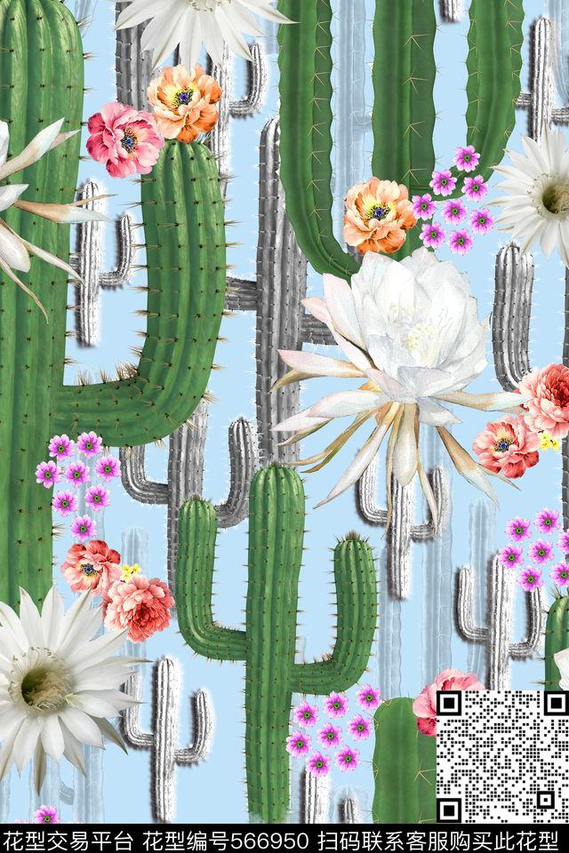 花卉潮流时尚大牌复古花卉数码印花华亿平台下载（图片编号: 566950） - 瓦栏（Walan）
