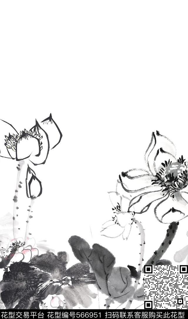 时尚花鸟中国风数码印花华亿平台下载（图片编号: 566951） - 瓦栏（Walan）