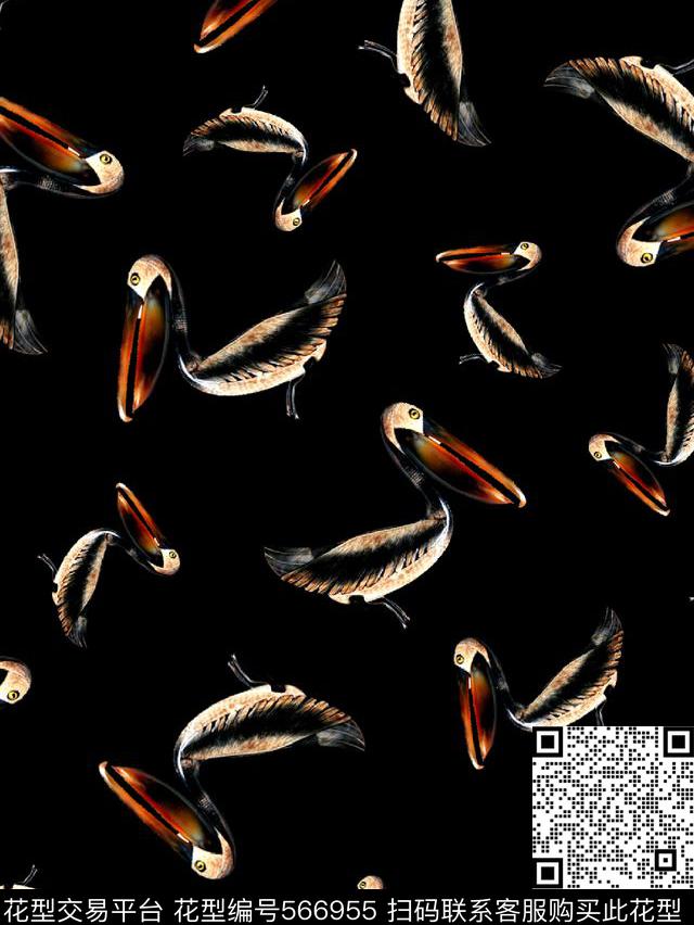 鹦鹉时尚潮流大牌数码印花华亿平台下载（图片编号: 566955） - 瓦栏（Walan）