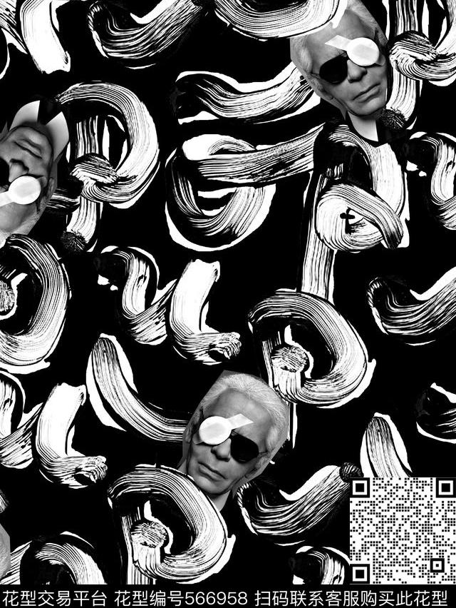 时敞潮流大牌笔刷艺术英文字数码印花华亿平台下载（图片编号: 566958） - 瓦栏（Walan）