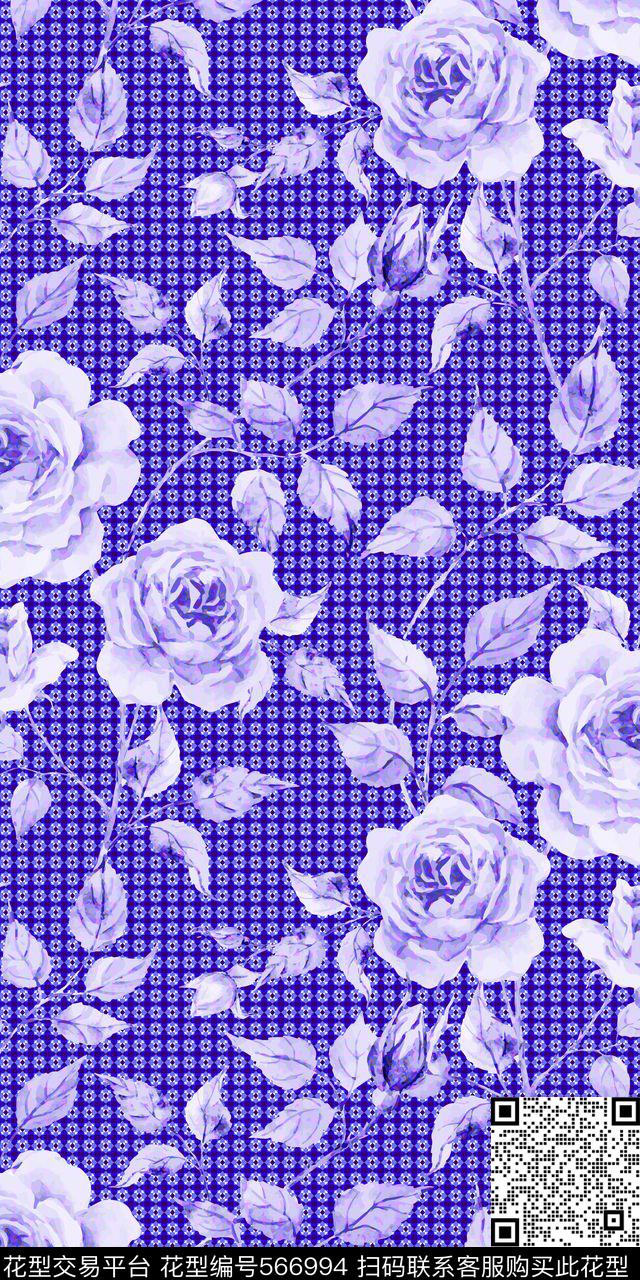 休闲花卉几何数码印花华亿平台下载（图片编号: 566994） - 瓦栏（Walan）