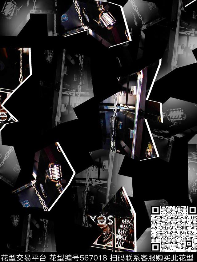 时尚潮流大牌城市光影数码印花华亿平台下载（图片编号: 567018） - 瓦栏（Walan）