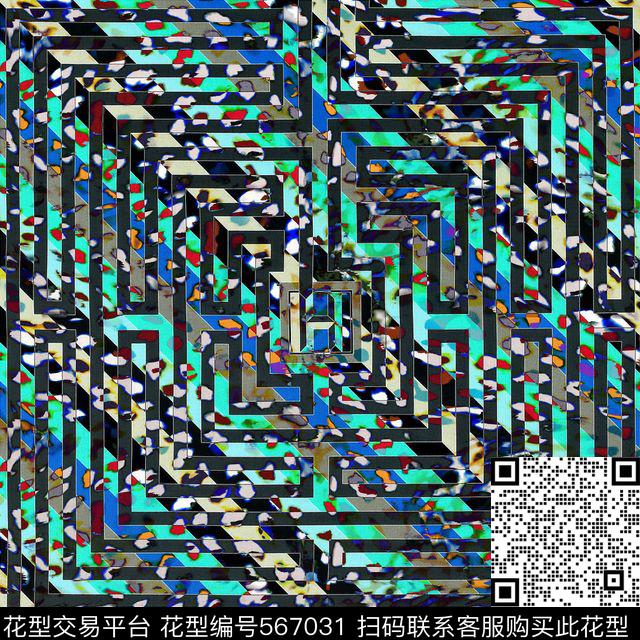 抽象几何抽象几何泥点底纹方巾图案数码印花华亿平台下载（图片编号: 567031） - 瓦栏（Walan）