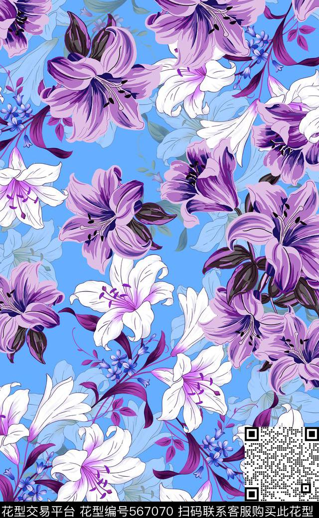 花卉女装连衣裙矢量图传统印花华亿平台下载（图片编号: 567070） - 瓦栏（Walan）