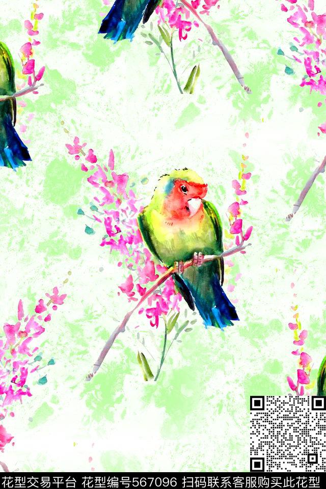 时尚潮流手绘水彩纹理数码印花华亿平台下载（图片编号: 567096） - 瓦栏（Walan）