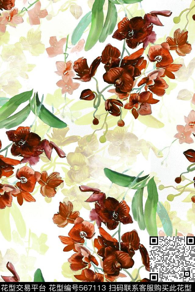 时尚潮流大牌手绘数码印花华亿平台下载（图片编号: 567113） - 瓦栏（Walan）