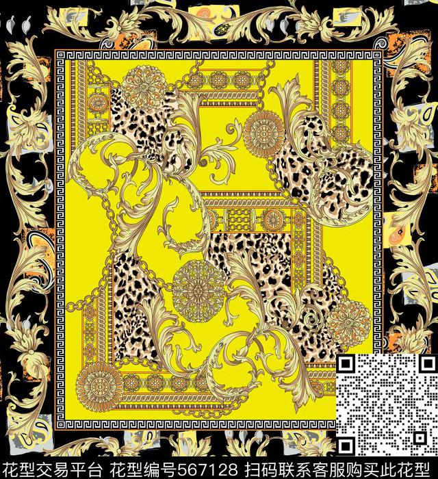 豹纹金属花纹佩兹利传统印花华亿平台下载（图片编号: 567128） - 瓦栏（Walan）