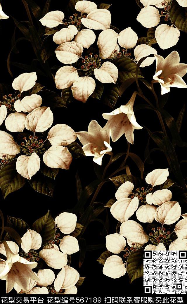 秋冬款复古欧式大花数码印花数码印花华亿平台下载（图片编号: 567189） - 瓦栏（Walan）