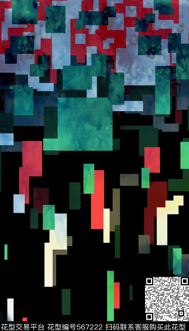 色块不规则几何潮流时尚数码印花华亿平台下载（图片编号: 567222） - 瓦栏（Walan）