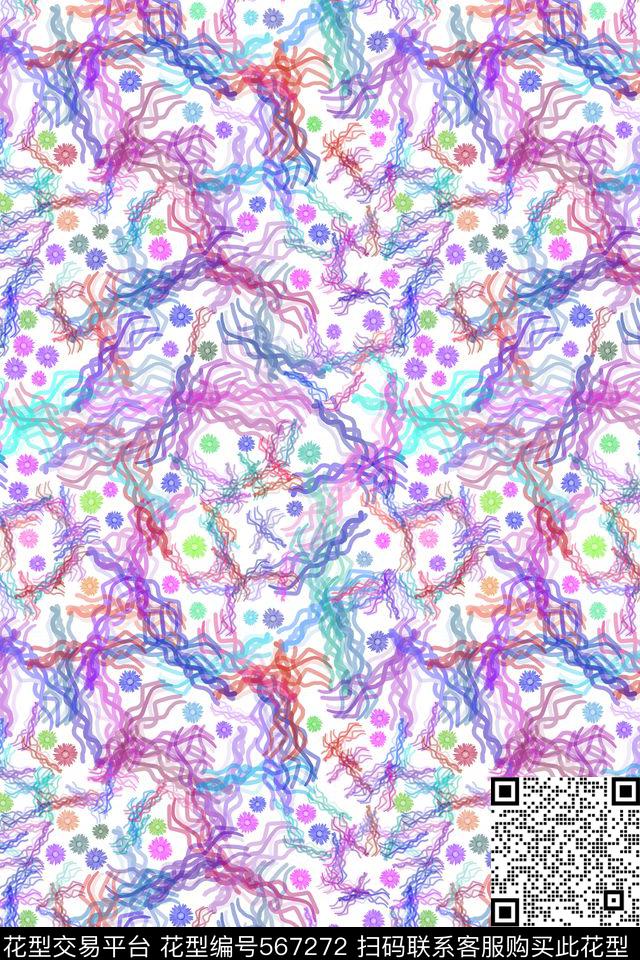 创意符号花朵传统印花华亿平台下载（图片编号: 567272） - 瓦栏（Walan）