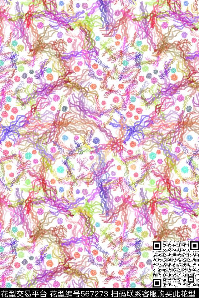 创意符号花朵传统印花华亿平台下载（图片编号: 567273） - 瓦栏（Walan）