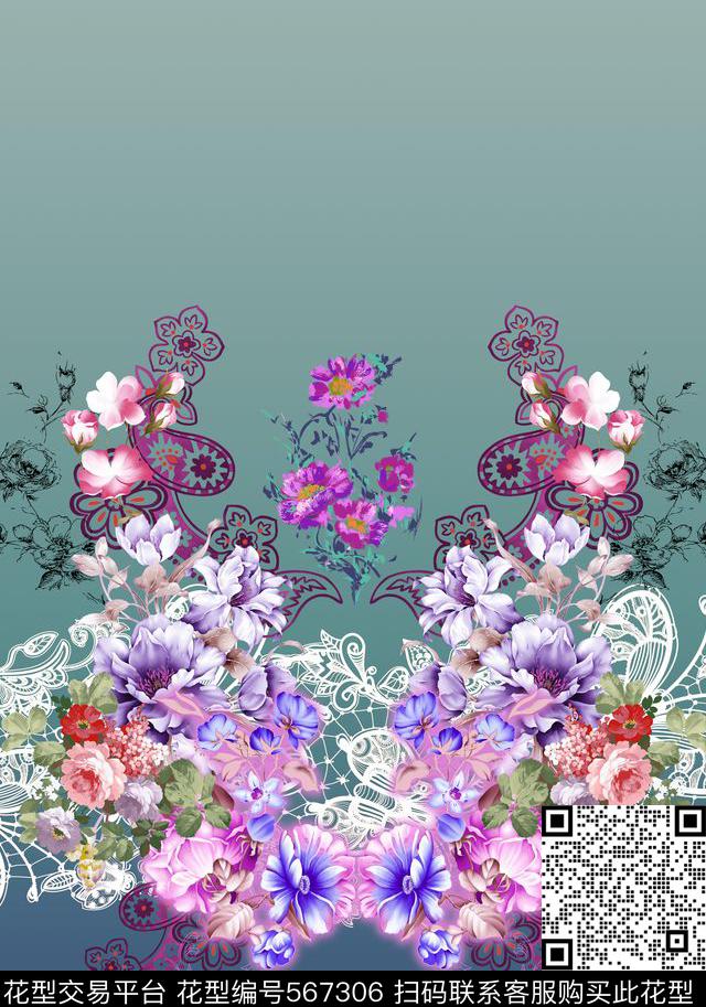 定位花喷绘数码印花华亿平台下载（图片编号: 567306） - 瓦栏（Walan）