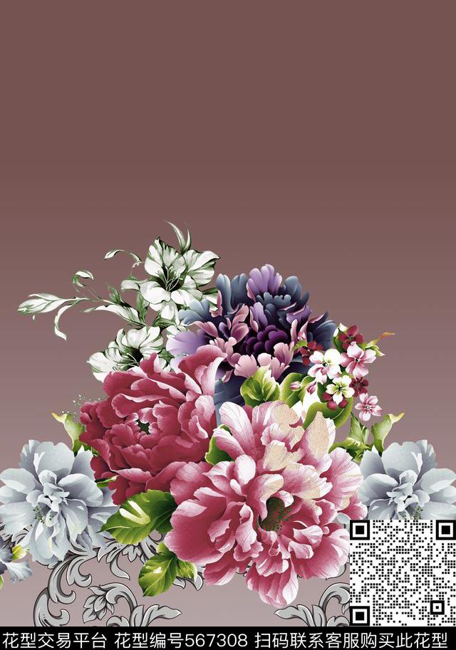 定位花喷绘数码印花华亿平台下载（图片编号: 567308） - 瓦栏（Walan）