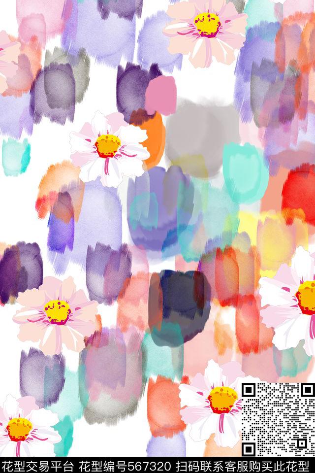 原创手绘水彩数码印花华亿平台下载（图片编号: 567320） - 瓦栏（Walan）