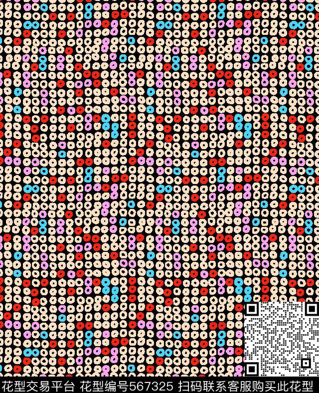 圆圈圆点面料传统印花华亿平台下载（图片编号: 567325） - 瓦栏（Walan）