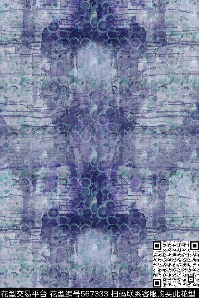 肌理水彩气泡传统印花华亿平台下载（图片编号: 567333） - 瓦栏（Walan）