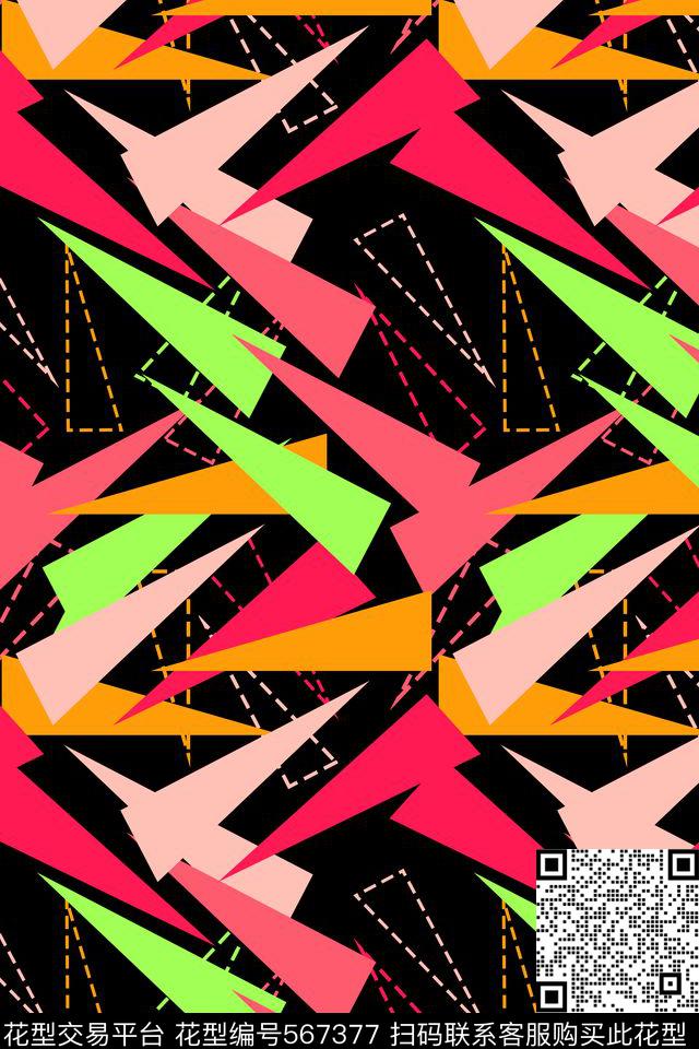 潮流创意几何传统印花华亿平台下载（图片编号: 567377） - 瓦栏（Walan）
