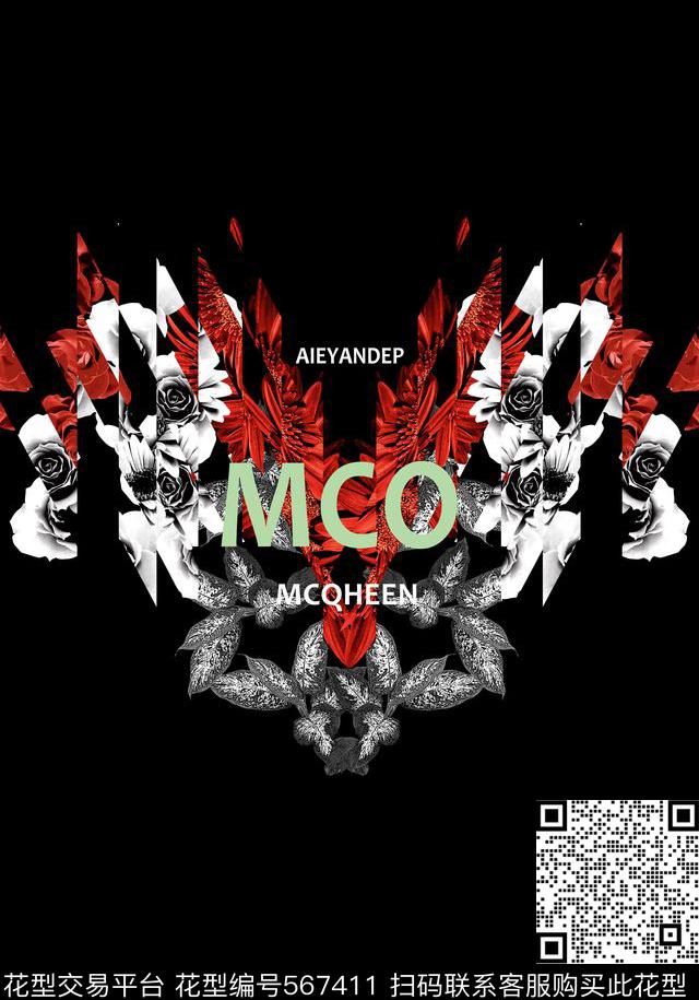 时尚休闲花卉切割数码印花华亿平台下载（图片编号: 567411） - 瓦栏（Walan）