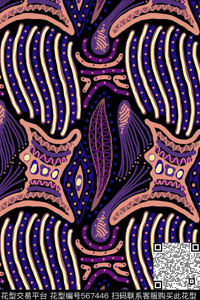 创意电脑手绘民族传统印花华亿平台下载（图片编号: 567446） - 瓦栏（Walan）