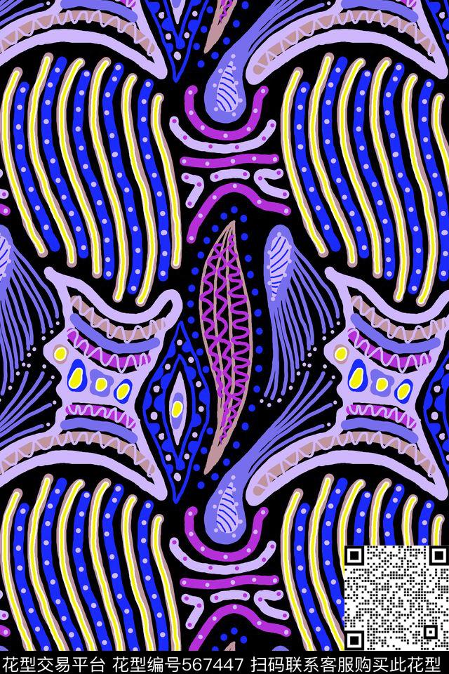 创意电脑手绘民族传统印花华亿平台下载（图片编号: 567447） - 瓦栏（Walan）