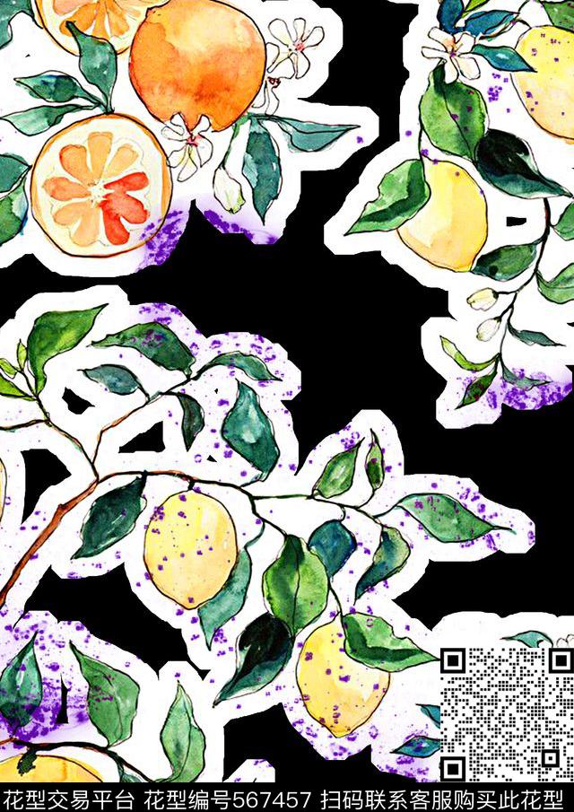 时尚潮流大牌手绘数码印花华亿平台下载（图片编号: 567457） - 瓦栏（Walan）