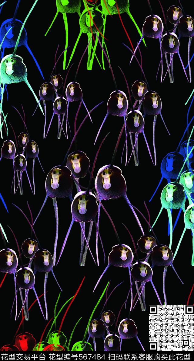 德古拉兰花猴面小龙兰猴年时装数码印花华亿平台下载（图片编号: 567484） - 瓦栏（Walan）