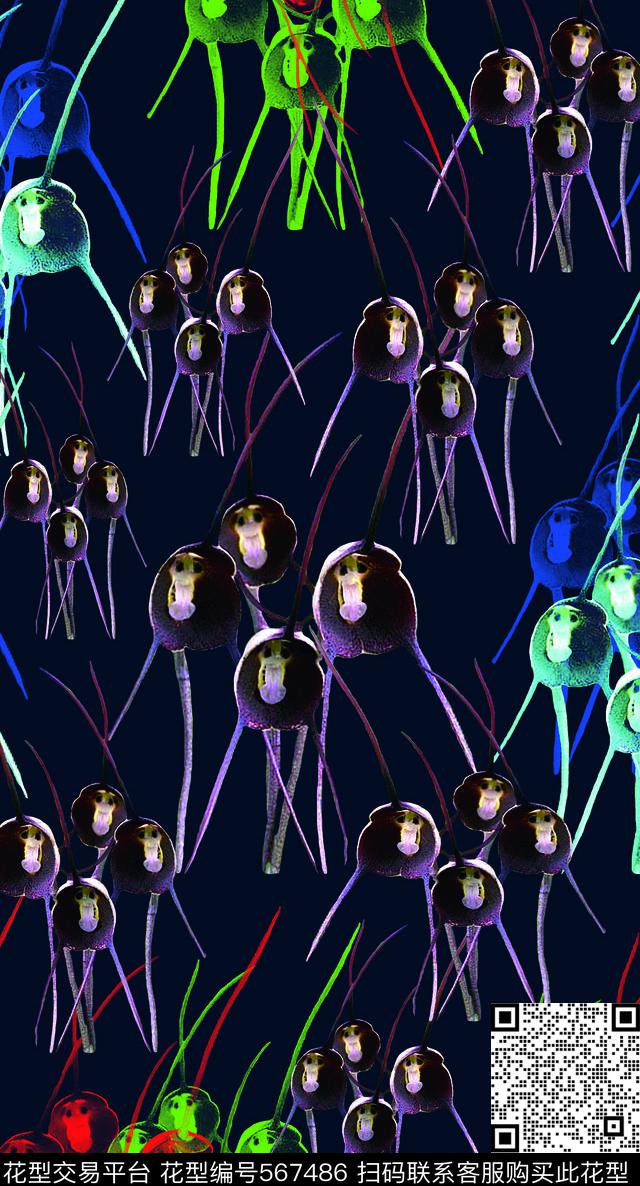 德古拉兰花猴面小龙兰猴年时装数码印花华亿平台下载（图片编号: 567486） - 瓦栏（Walan）