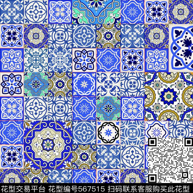 欧美时尚潮流传统印花华亿平台下载（图片编号: 567515） - 瓦栏（Walan）