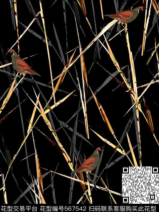 大牌芦苇草男装衬衫数码印花华亿平台下载（图片编号: 567542） - 瓦栏（Walan）