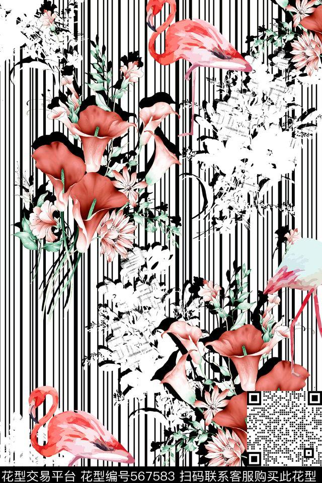 原创L.D~手绘L.D~几何格子条纹数码印花华亿平台下载（图片编号: 567583） - 瓦栏（Walan）