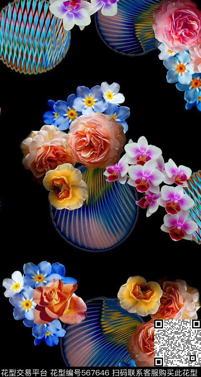 秋冬鲜艳鳞片数码印花华亿平台下载（图片编号: 567646） - 瓦栏（Walan）