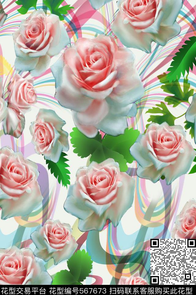 花卉大花牡丹数码印花华亿平台下载（图片编号: 567673） - 瓦栏（Walan）